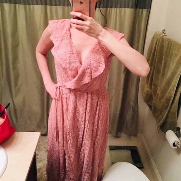 Sale! Beautiful Blush, Lace Midi Dress - Picture 6 of 7
